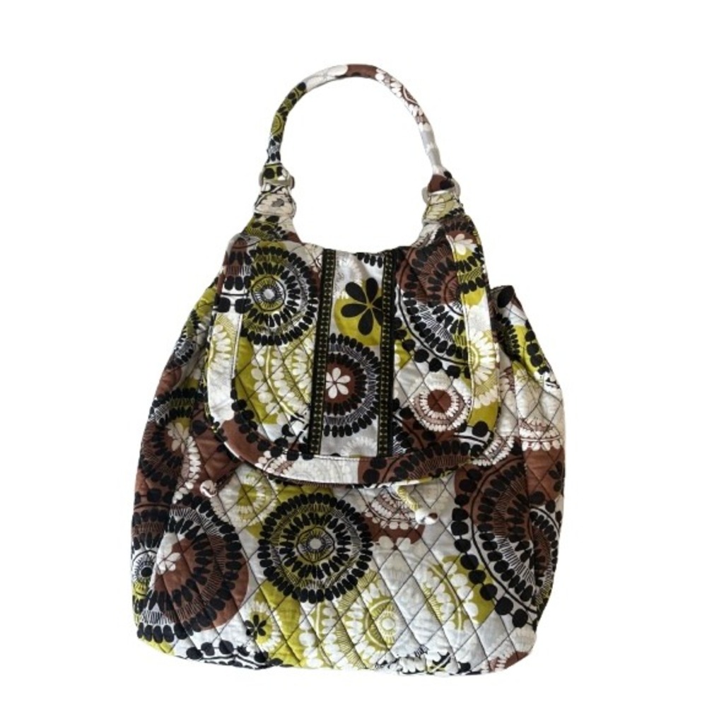 NWT Vera Bradley Cocoa Moss Quilted Cotton Backpack Purse Floral Medallion Bag